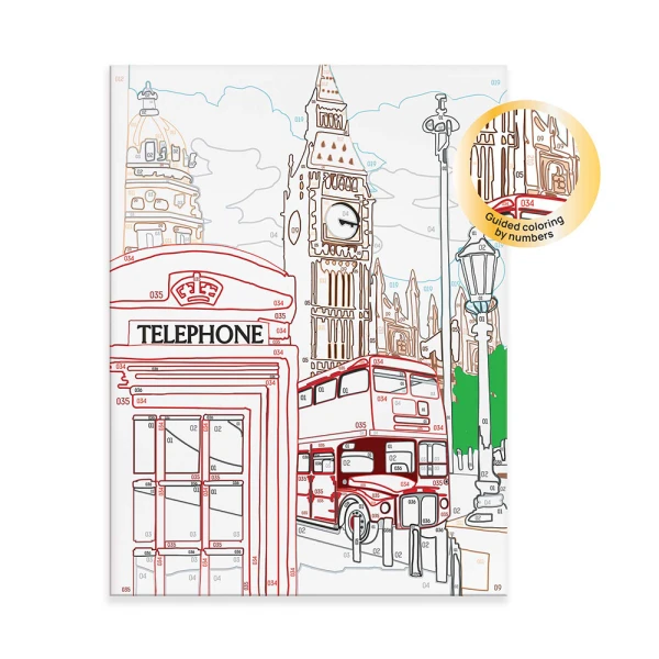 HAPPIHOBBI PAINT & FRAME BY NUMBERS MAJESTIC LONDON FOR 12+ YEARS