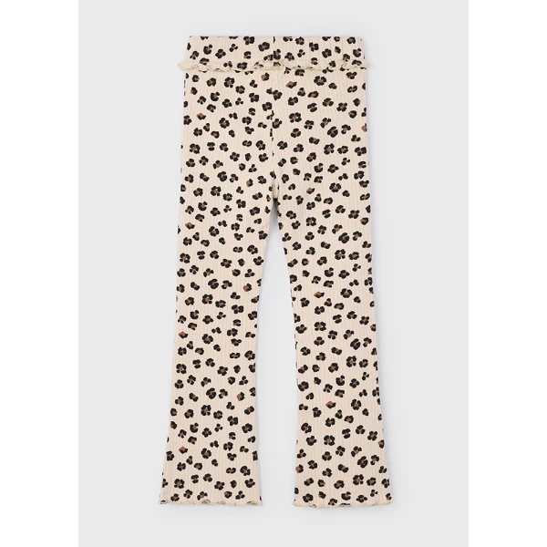 MAYORAL LEGGINGS PERFORATED FLARED DARK BEIGE