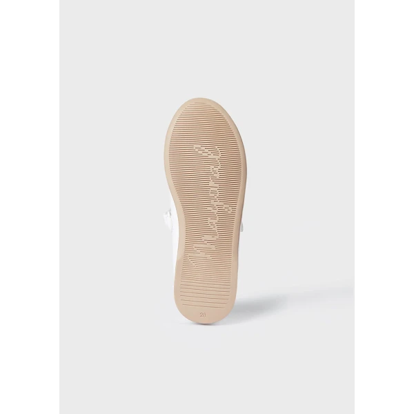 MAYORAL BALLERINA SHOES BEADS WHITE-SILVER