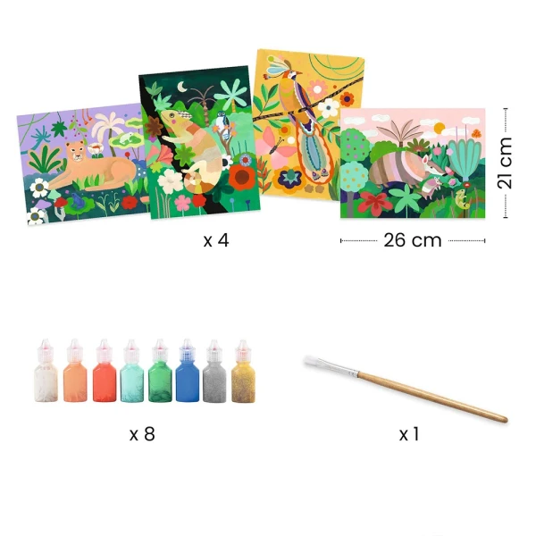 DJECO I DRAW 3D PICTURES TROPICAL SCENERY