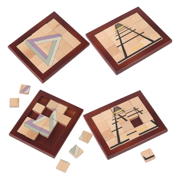 OPTICAL ILLUSION PUZZLE - 4 DESIGNS