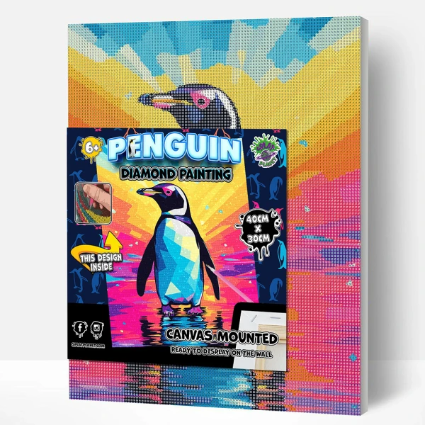 SPLAT PLANET ΣΕΤ DIAMOND PAINTING ΣΕ ΚΑΜΒΑ ΜΕ ΤΕΛΑΡΟ 40X30 εκ. PENGUIN