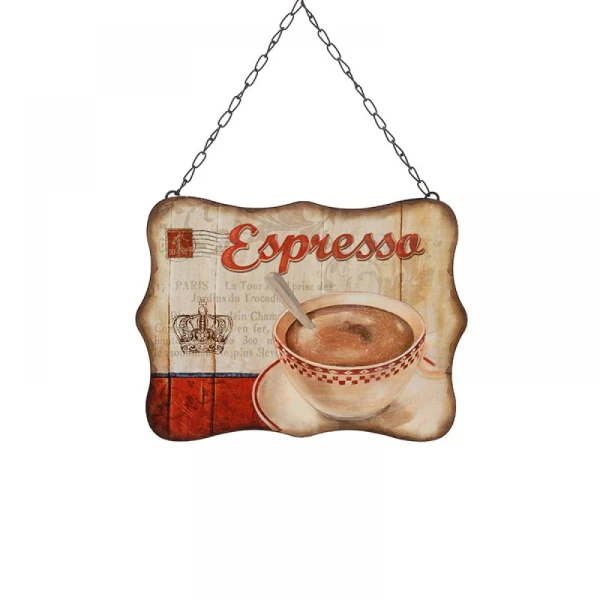 DECO PAINTING 20X27 cm WITH CHAIN ESPRESSO