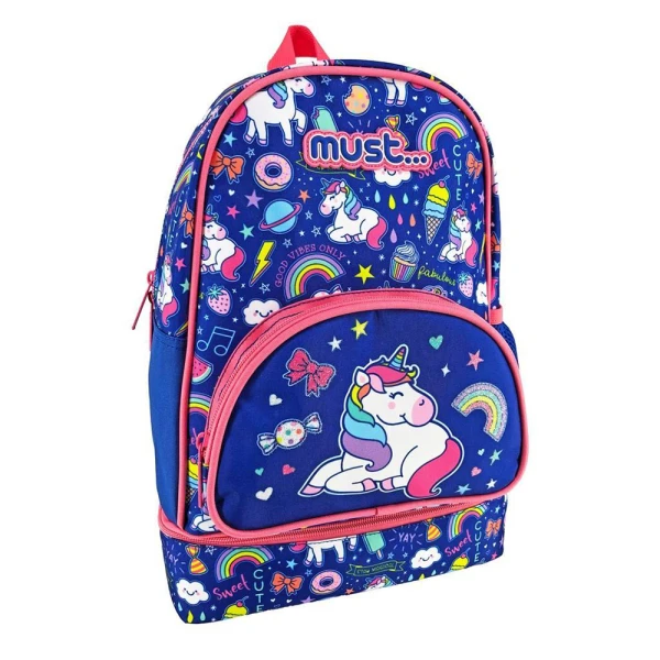 MUST TODDLER  BACKPACK WITH ISOTHERMAL FOOD CASE UNICORN