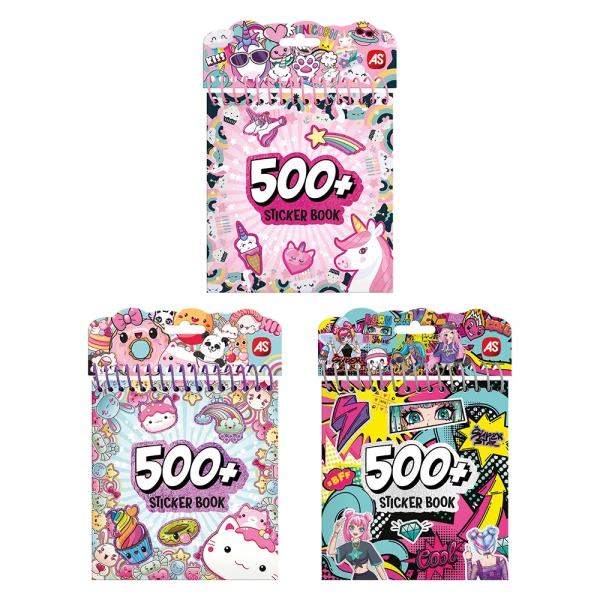 AS NOTEBOOK WITH STICKERS - 3 DESIGNS