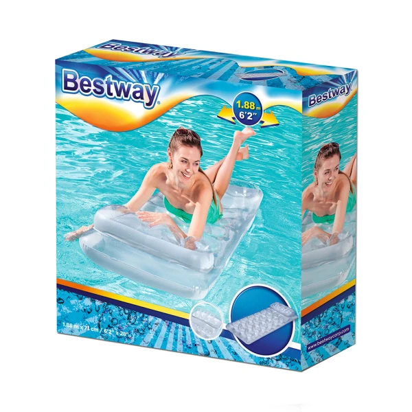 BESTWAY INFLATABLE METAL TECH LOUNGE SILVER 188X71 cm 