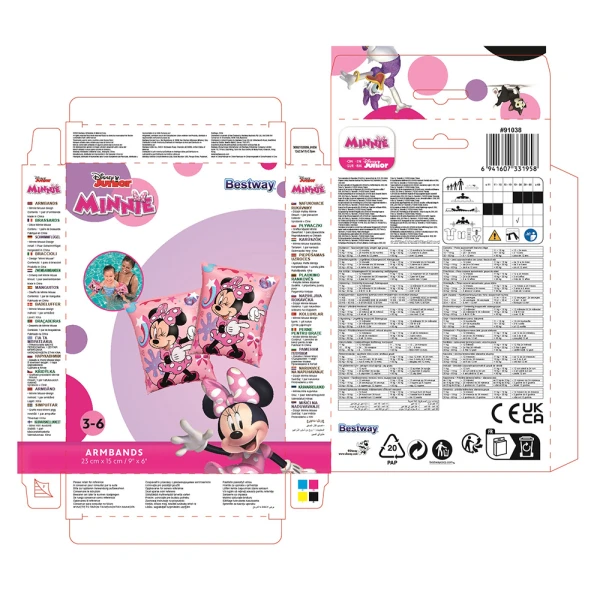 BESTWAY INFLATABLE ARM BANDS 23X15 cm DISNEY JUNIOR MINNIE