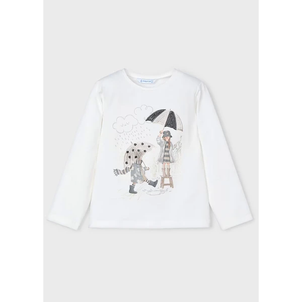 MAYORAL LONG SLEEVES BLOUSE IVORY-BLACK