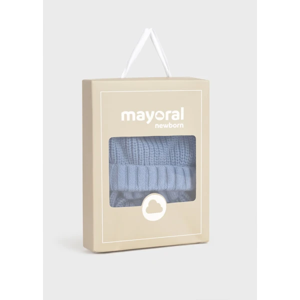 MAYORAL SET BEANIE GLOVES KNITTED LIGHT BLUE 