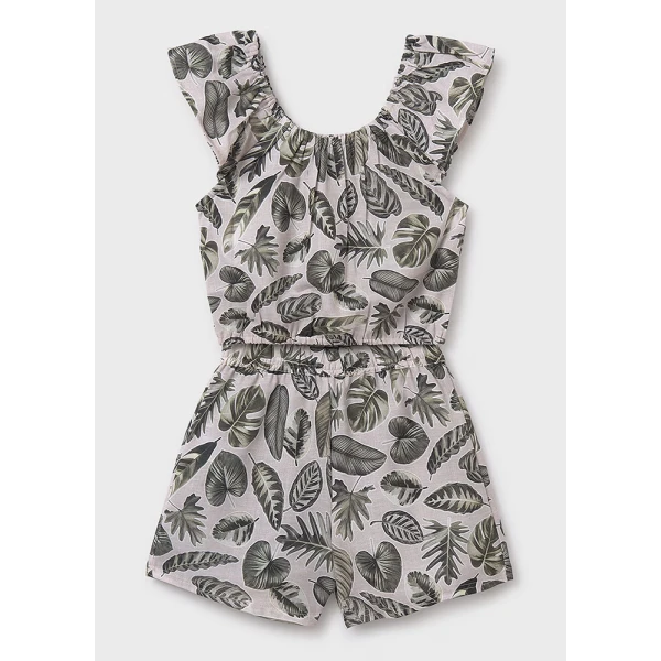 MAYORAL SET SHORTS FRILLS PRINTED GREEN 