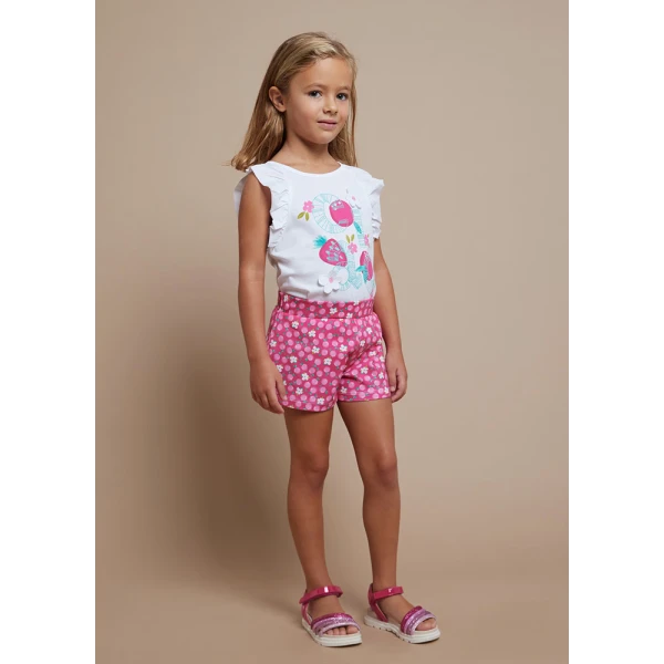 MAYORAL SET SHORT PANTS FRUITS FUCHSIA
