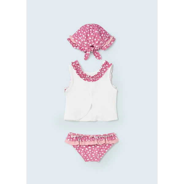 MAYORAL SET SWIMSUIT WITH HAT PINK