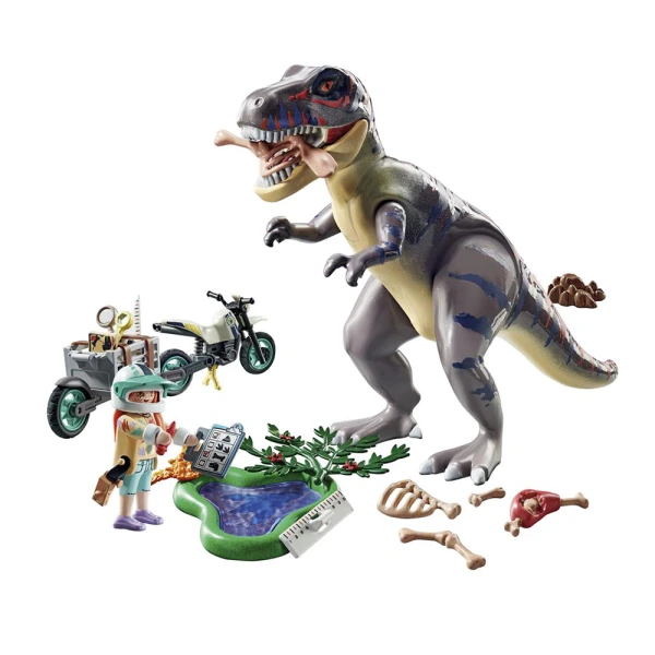 PLAYMOBIL DINOS T-REX ΚΑΙ ΕΞΕΡΕΥΝΗΤΗΣ ΜΕ ΜΟΤΟΣΙΚΛΕΤΑ