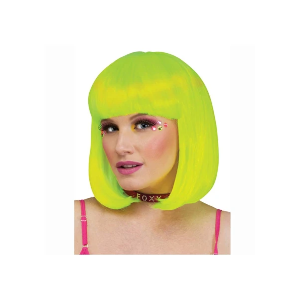 CARNIVAL WIG YELLOW PHOSPHORESCENT 30 cm