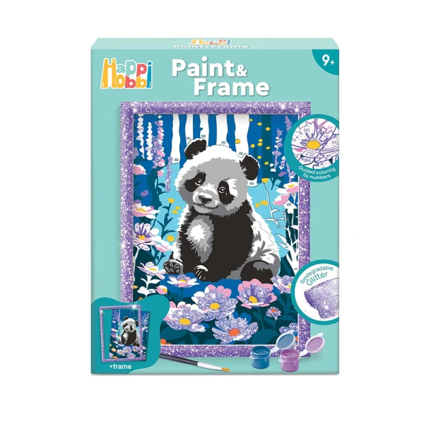 HAPPIHOBBI PAINT & FRAME BY NUMBERSDREAMY PANDA FOR 9+ YEARS