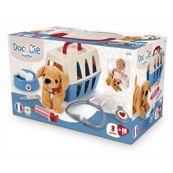 ECOIFFIER PLUSH DOG WITH CARRIER AND VETERINARY ACCESSORIES