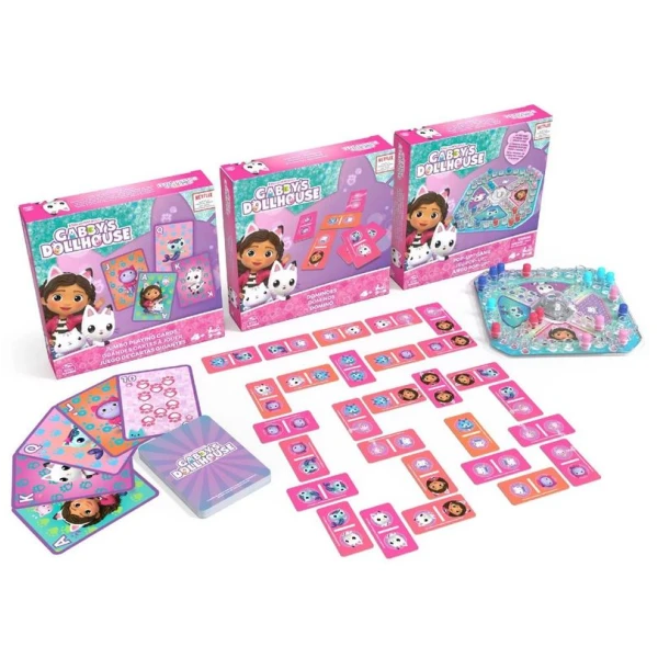 GABBY\'S DOLLHOUSE ΕΠΙΤΡΑΠΕΖΙΟ ΣΕΤ 3 ΠΑΙΧΝΙΔΙΑ ΜΕ ΤΗΝ ΓΚΑΜΠΙ