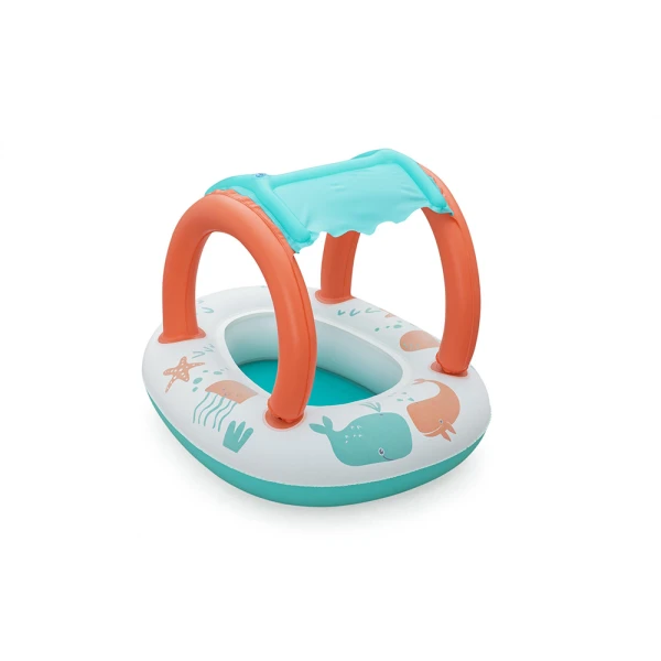 BESTWAY ΦΟΥΣΚΩΤΗ ΠΑΙΔΙΚΗ ΒΑΡΚΟΥΛΑ COMFORT PLUSH 84X67 εκ. ΜΕ ΣΚΙΑΣΤΡΟ