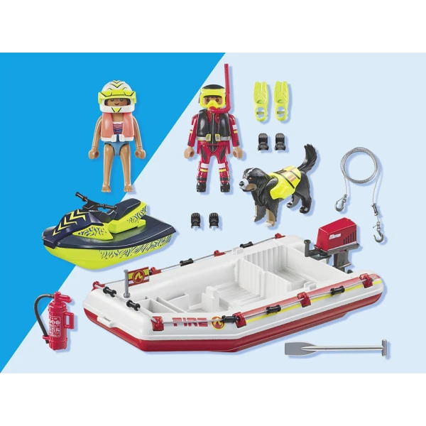 PLAYMOBIL CITY ACTION FIREBOAT WITH AQUA SCOOTER