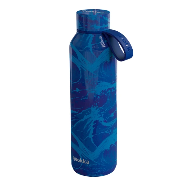 QUOKKA STAINLESS STEEL ΜΠΟΥΚΑΛΙ ΘΕΡΜΟΣ SOLID 630ml ΜΕ ΛΑΒΗ - WAVES