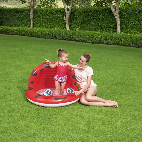 INFLATABLE POOL WITH SUNSHADE 97X66 cm - RED