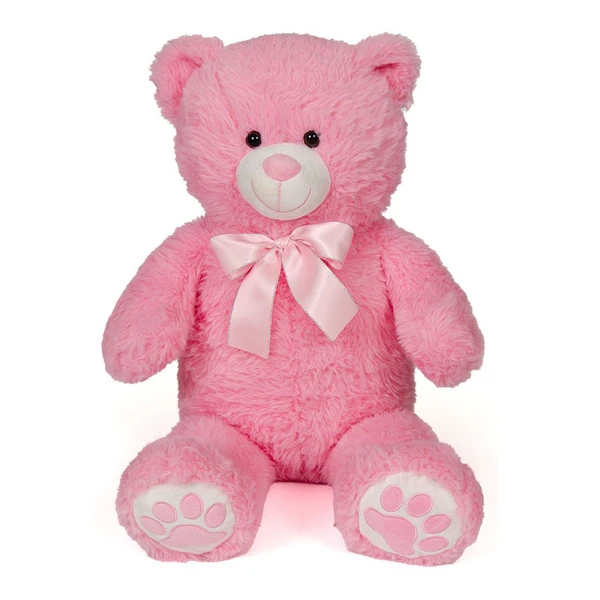 PLUSH PINK BEAR 60 cm WITH BOW