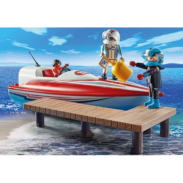 PLAYMOBIL SPORTS AND ACTION SPEED BOAT WITH MOTOR