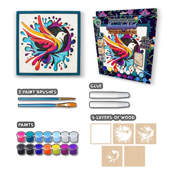 SPLAT PLANET WOODEN ART CRAFT KIT HUMMINGBIRD