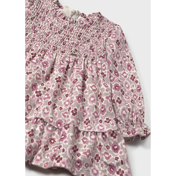 MAYORAL DRESS VELVET PRINTED BEIGE 