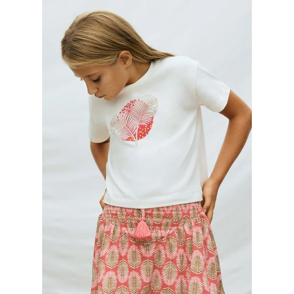 MAYORAL BLOUSE SHORT SLEEVES DESIGN ECRU 