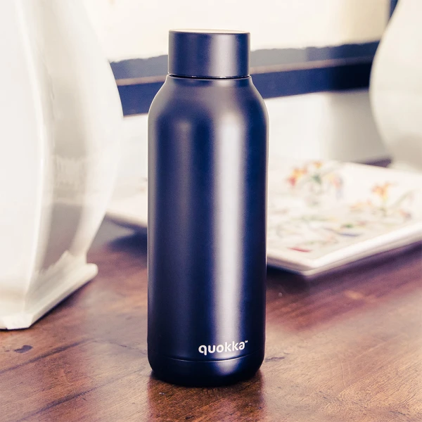 QUOKKA STAINLESS STEEL BOTTLE SOLID JET BLACK 510 ml