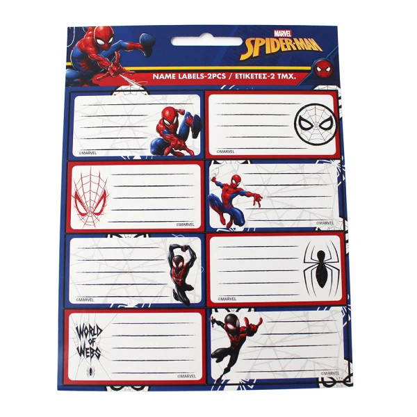 STICKER LABELS 2 pcs SPIDERMAN