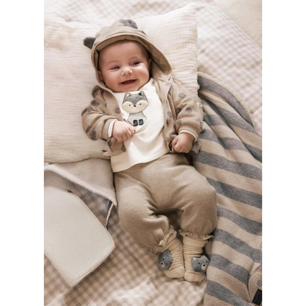 MAYORAL TRACKSUIT COTTON KNITTED 3 PIECES BEIGEINTENSE