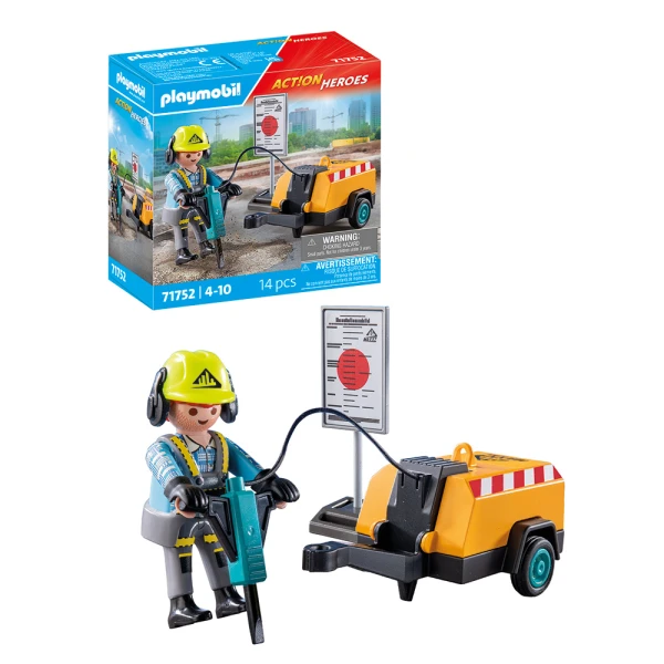 PLAYMOBIL ACTION HEROES ΕΡΓΑΤΗΣ ΜΕ ΚΟΜΠΡΕΣΕΡ
