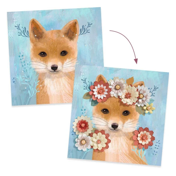 DJECO 3D PAPER CRAFT - FLOWER CROWNS ON ANIMALS