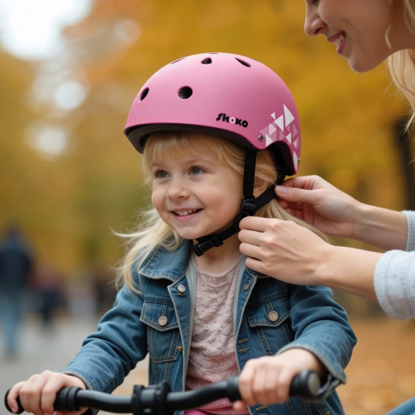 SHOKO PROTECTIVE HELMET WITH LIGHT - BUBBLE BLUSH