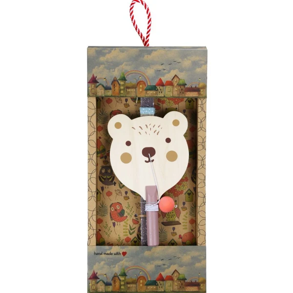SYNCHRONIA HANDMADE CANDLE 30 cm ANIMAL RACKET - BEAR