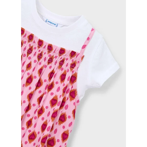 MAYORAL DRESS COMBINED LIGHT PINK