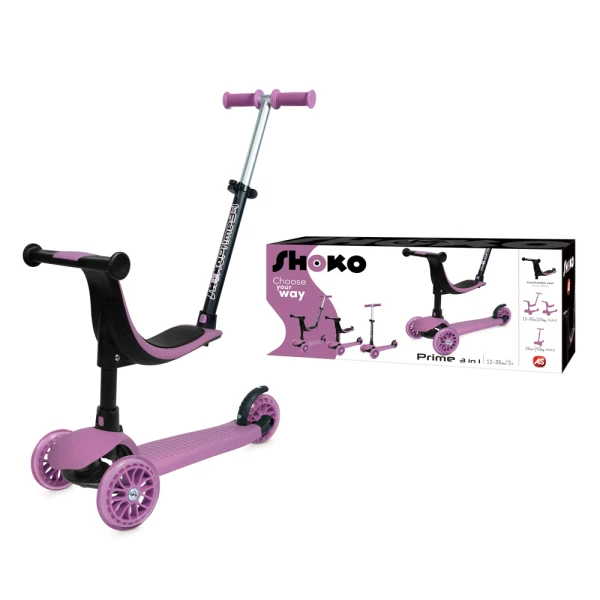 SHOKO KIDS SCOOTER CONVERTIBLE 3 IN 1 PINK FOR AGES 12+ MONTHS