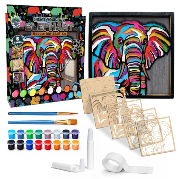 SPLAT PLANET WOODEN ART CRAFT KIT ELEPHANT