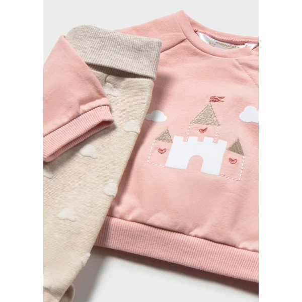 MAYORAL SET TRACKSUIT CLOSED FOOT BABY PINK