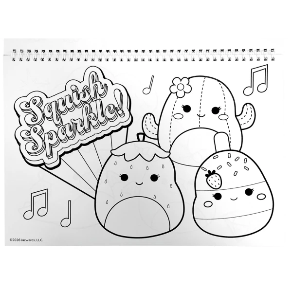 DRAWING PAD 23X33 cm 40 SHEETS AND STICKERS SQUISHMALLOWS