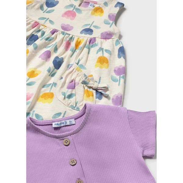 MAYORAL DRESS 2 PIECES LILAC 