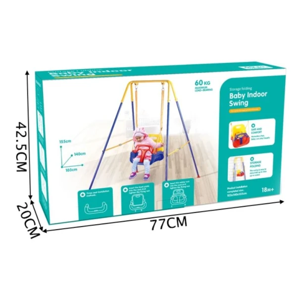 METALLIC SWING 3 IN 1 WITH BABY SEAT 155 cm. HEIGHT