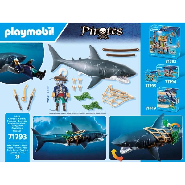 PLAYMOBIL PIRATES GIANT SHARK WITH PIRATE