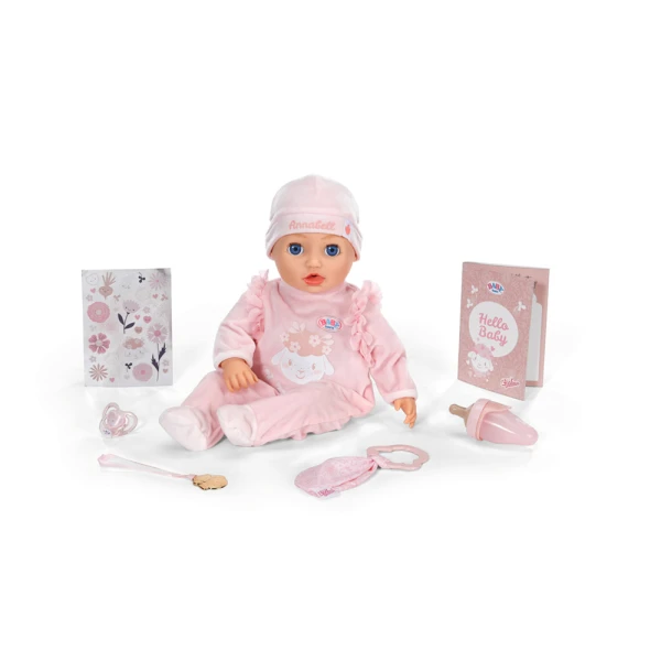ZAPF CREATION BABY BORN INTERACTIVE DOLL ANNABELL 43 cm WITH ACCESSORIES