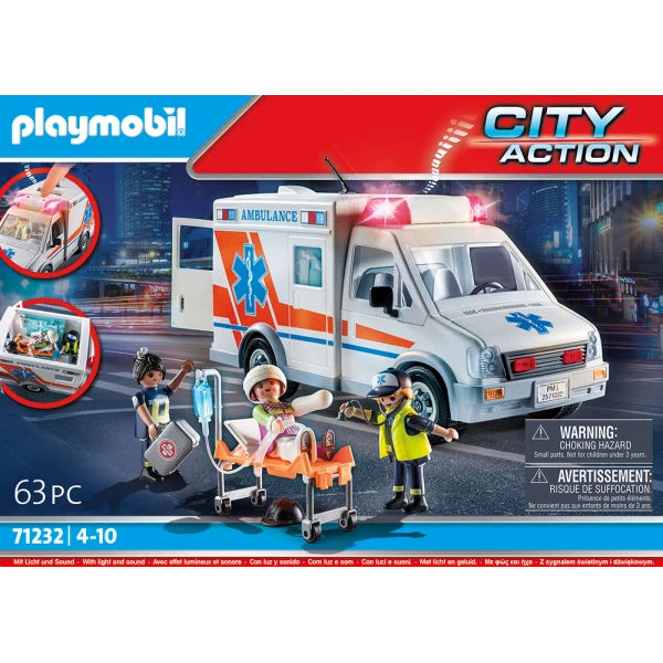 PLAYMOBIL CITY ACTION ΑΣΘΕΝΟΦΟΡΟ ΜΕ ΔΙΑΣΩΣΤΕΣ 