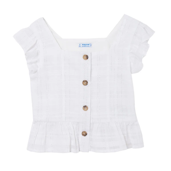 MAYORAL SHIRTWAIST LUREX WHITE