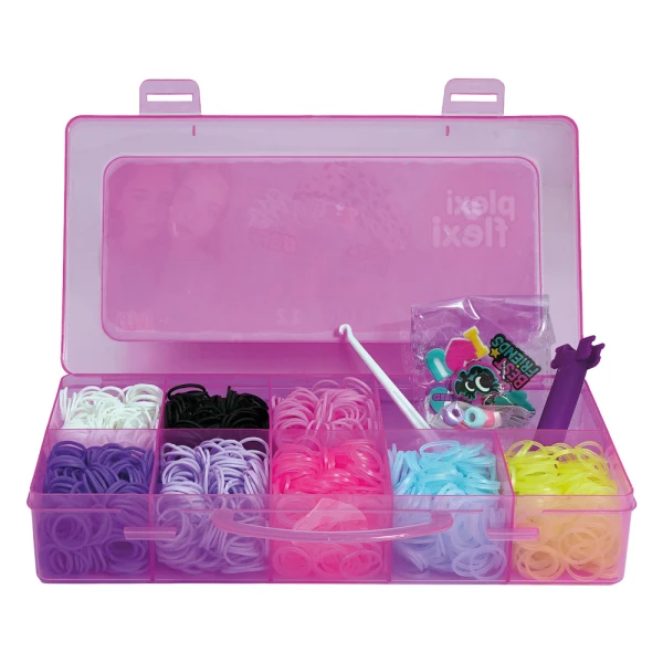 PLEXI-FLEXI BFF CASE 2400 RUBBER BANDS & 12 ACCESSORIES - 2 COLOURS 