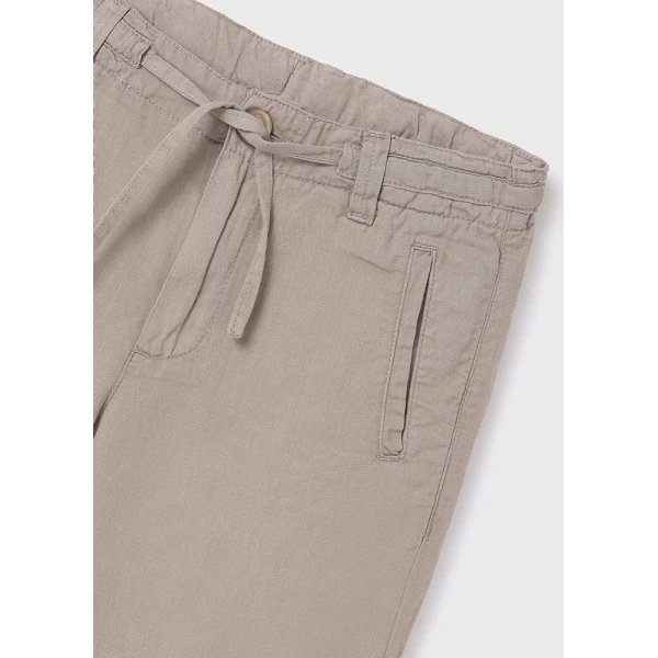 MAYORAL BERMUDA SHORTS COTTON LINEN LIGHT BROWN